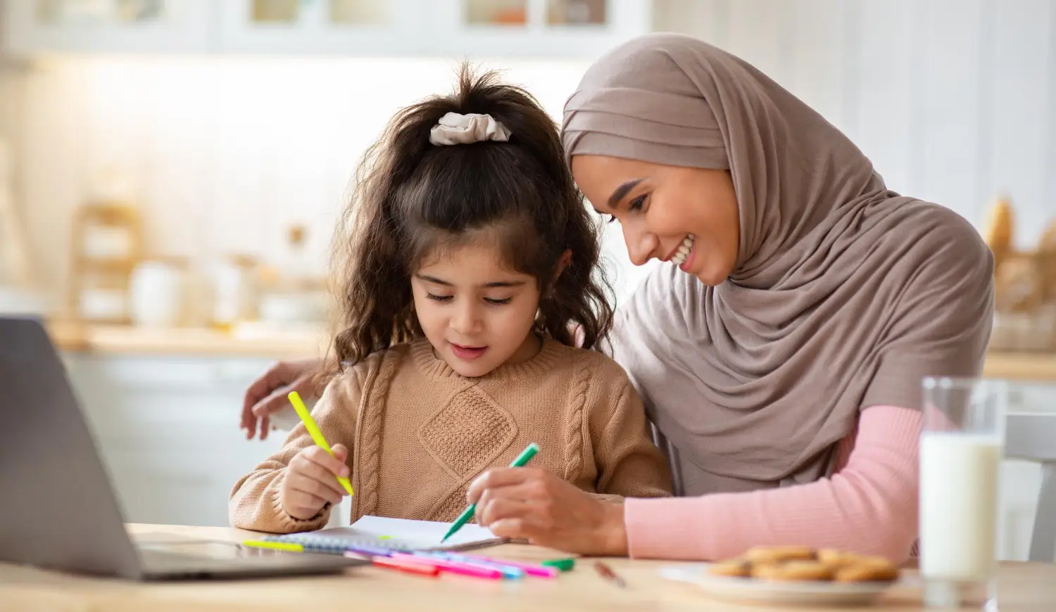 Child showing improved confidence while working with private tutor in Dubai home