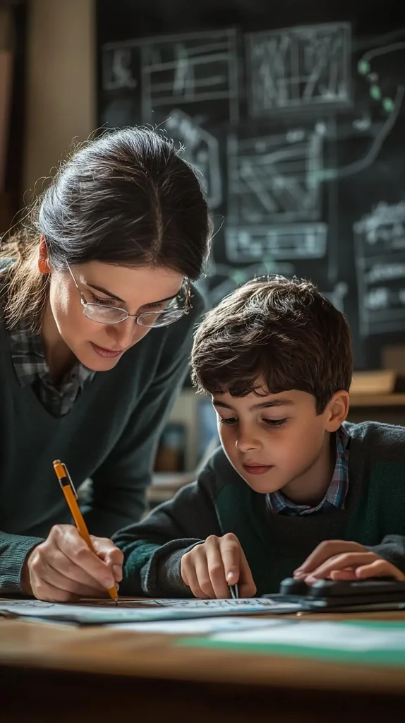 primary maths home tutor teaching young student at Dubai home